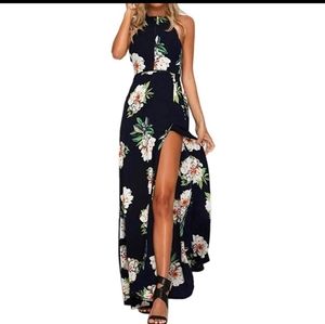 Floral halter neck dress